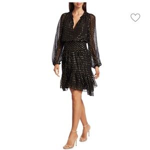 A.L.C. Sidney Silk Blend Metallic Dot Dress
